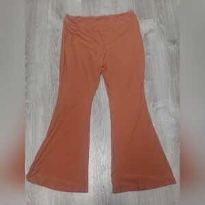 No Boundaries Size 3x Burnt Orange Flared Leggings